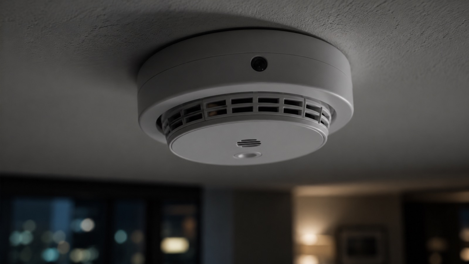 Hidden camera disguised as a smoke detector in an Airbnb